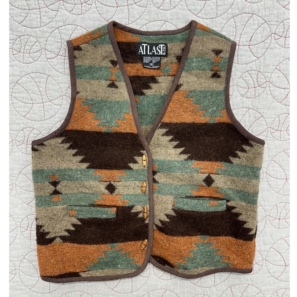 At Last & Co Vest Multicolor Southwestern Wool Blend / Women's Medium